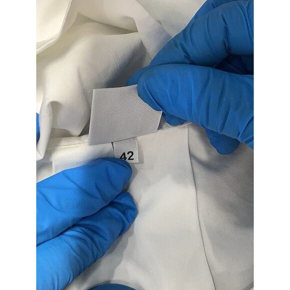 NWOT aspesi white off the shoulder 3/4 Sleeve Cotton Poplin 42 US 10 - Picture 5 of 5